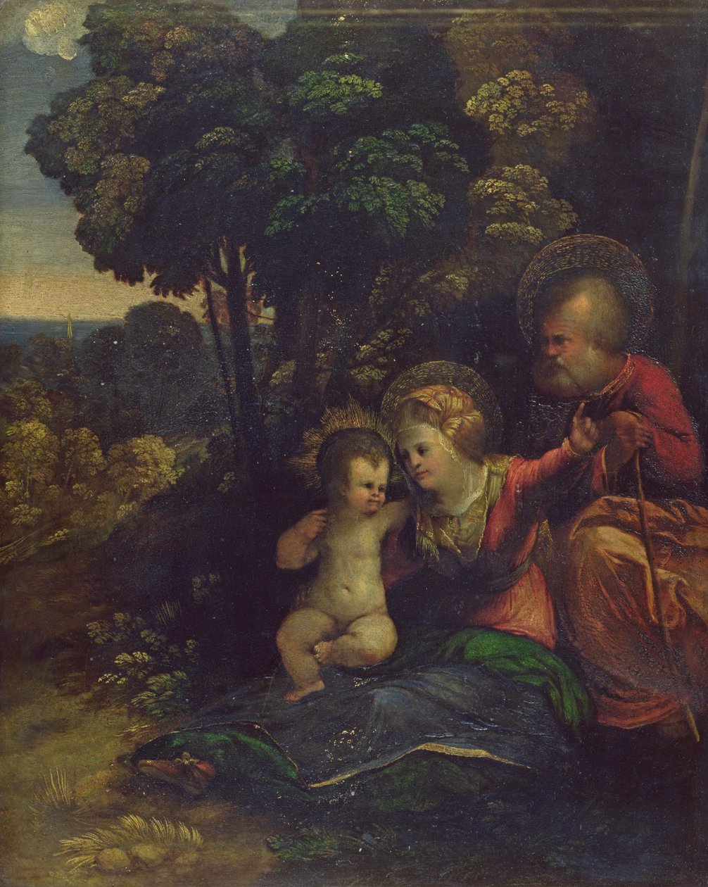 Vila under flykten till Egypten, ca 1510-12 av Dosso Dossi