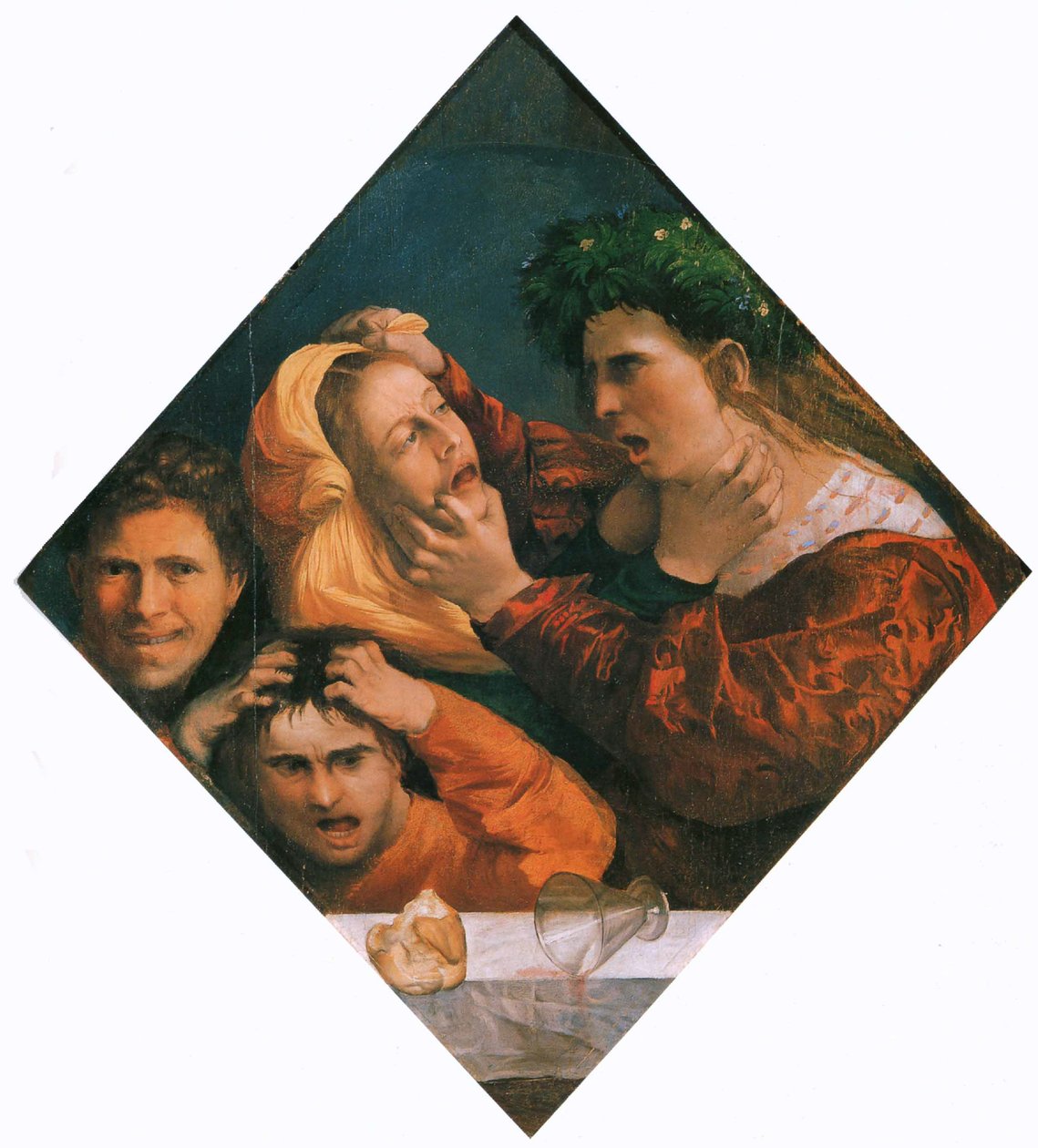 Striden, ca 1515-20 (olja på duk) av Dosso Dossi