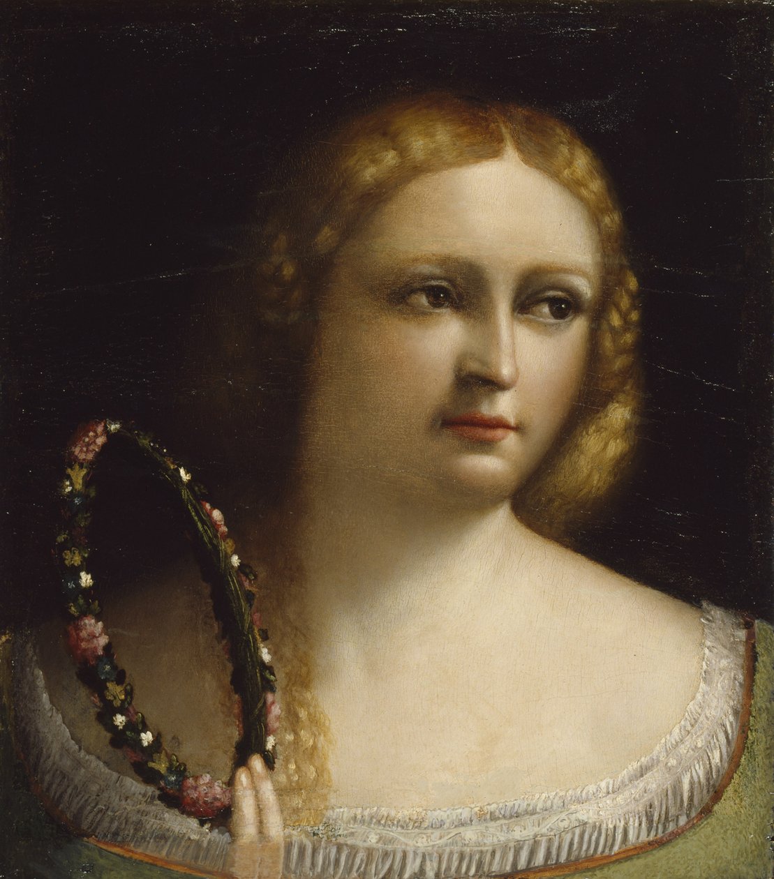Kvinna med kranskrona, 1520-25 av Dosso Dossi