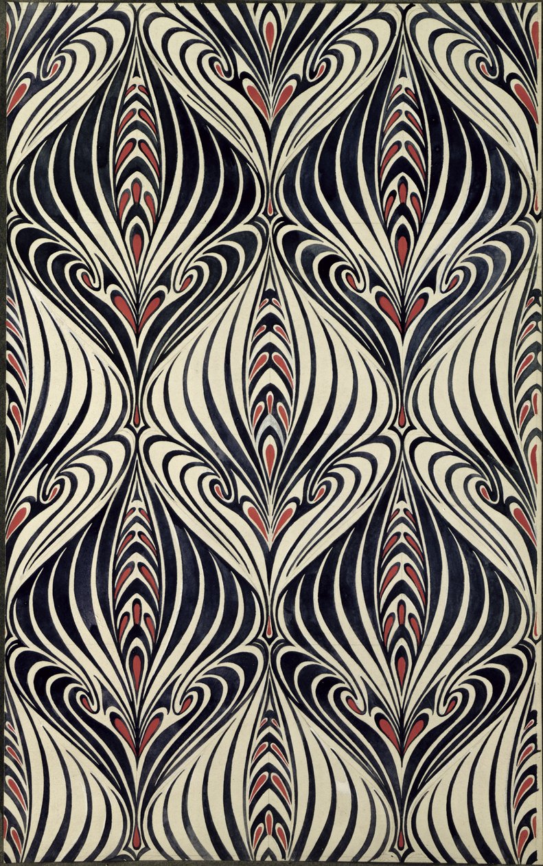 Design för en tryckt textil, 1928 av Douglas B. Cockerell