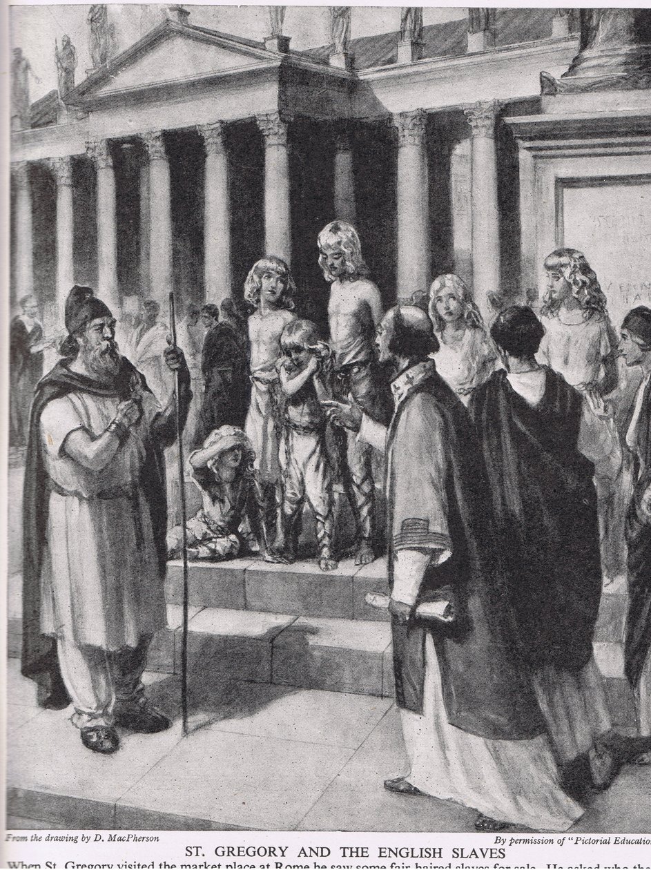 St. Gregory och de engelska slavarna, illustration från 