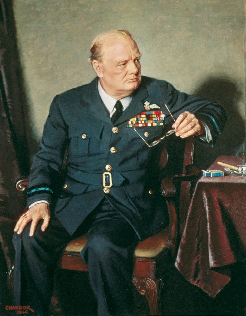 Porträtt av den brittiske premiärministern Winston Churchill av Douglas Chandor