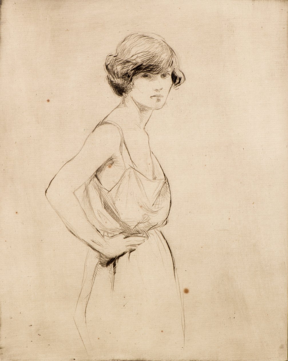 Maj i sin Camisole (etsning) av Douglas Gordon Shields