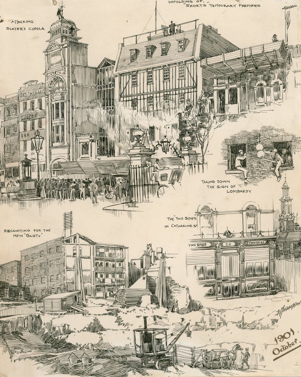 Skisser av London från oktober 1901 (gravyr) av Douglas Macpherson