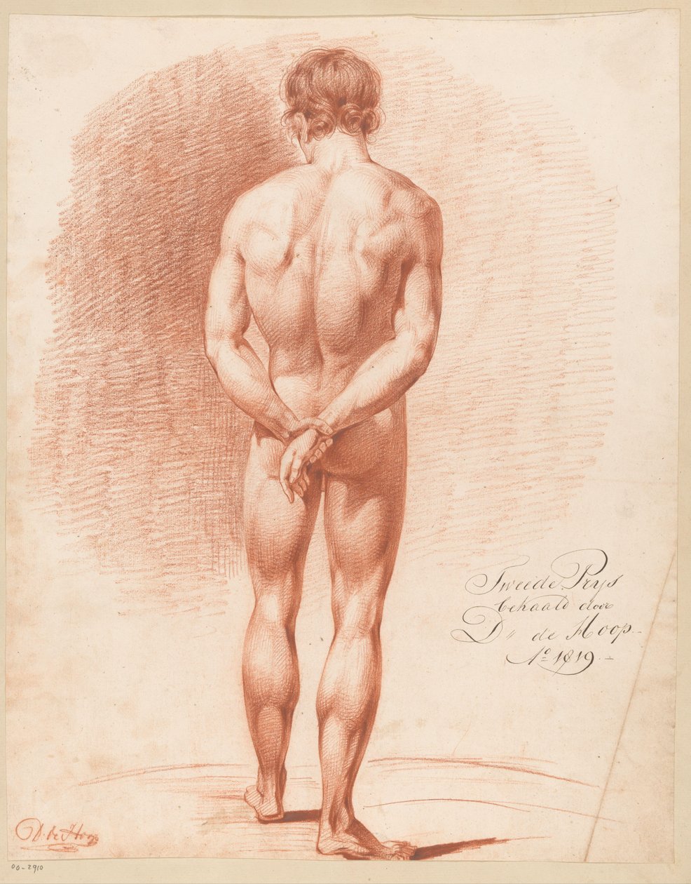 Stående manlig naken, sedd bakifrån (2:a pris 1819) av Douwe de Hoop