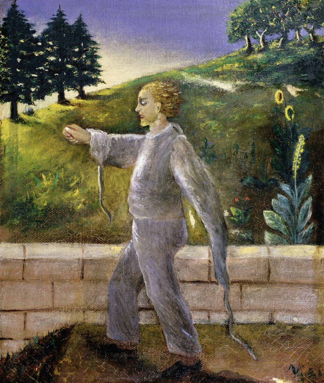 Mental patient går på en tidig morgonpromenad av Dr. Max Simon