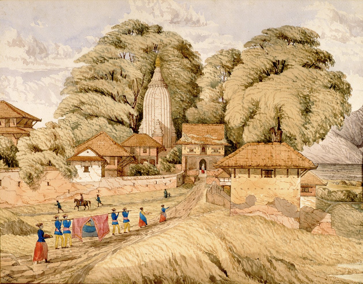 Narain - Hitthee, nära Kathmandoo, Nepal av Dr. Henry Ambrose Oldfield