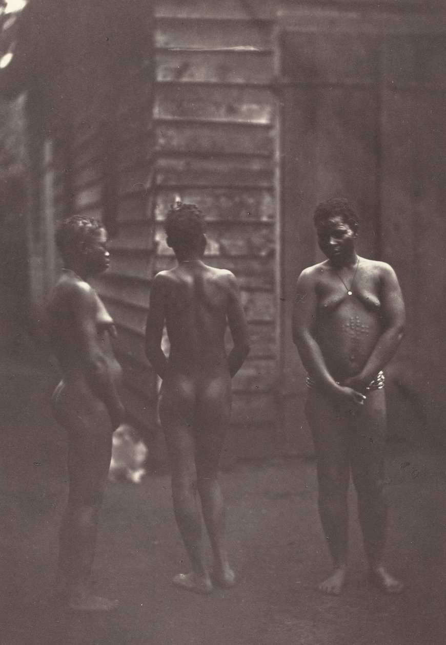 Tre madagaskiska kvinnor tavla 30, 1863. av Désiré Charnay