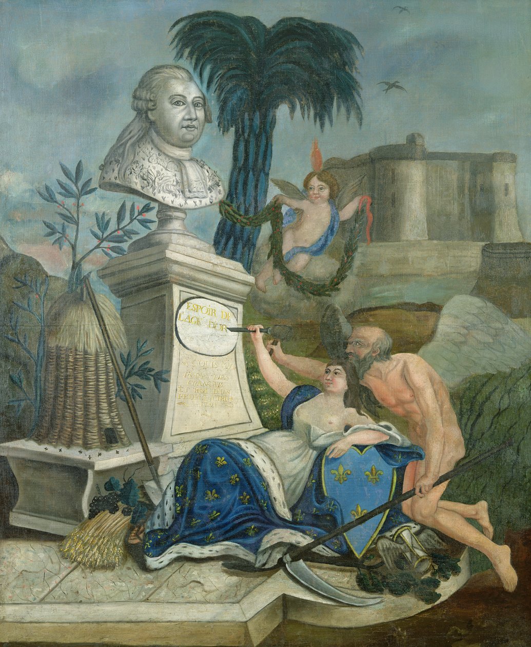 Glorificering af Louis XVI, franskmændenes fader, 1789 swed av Dubois