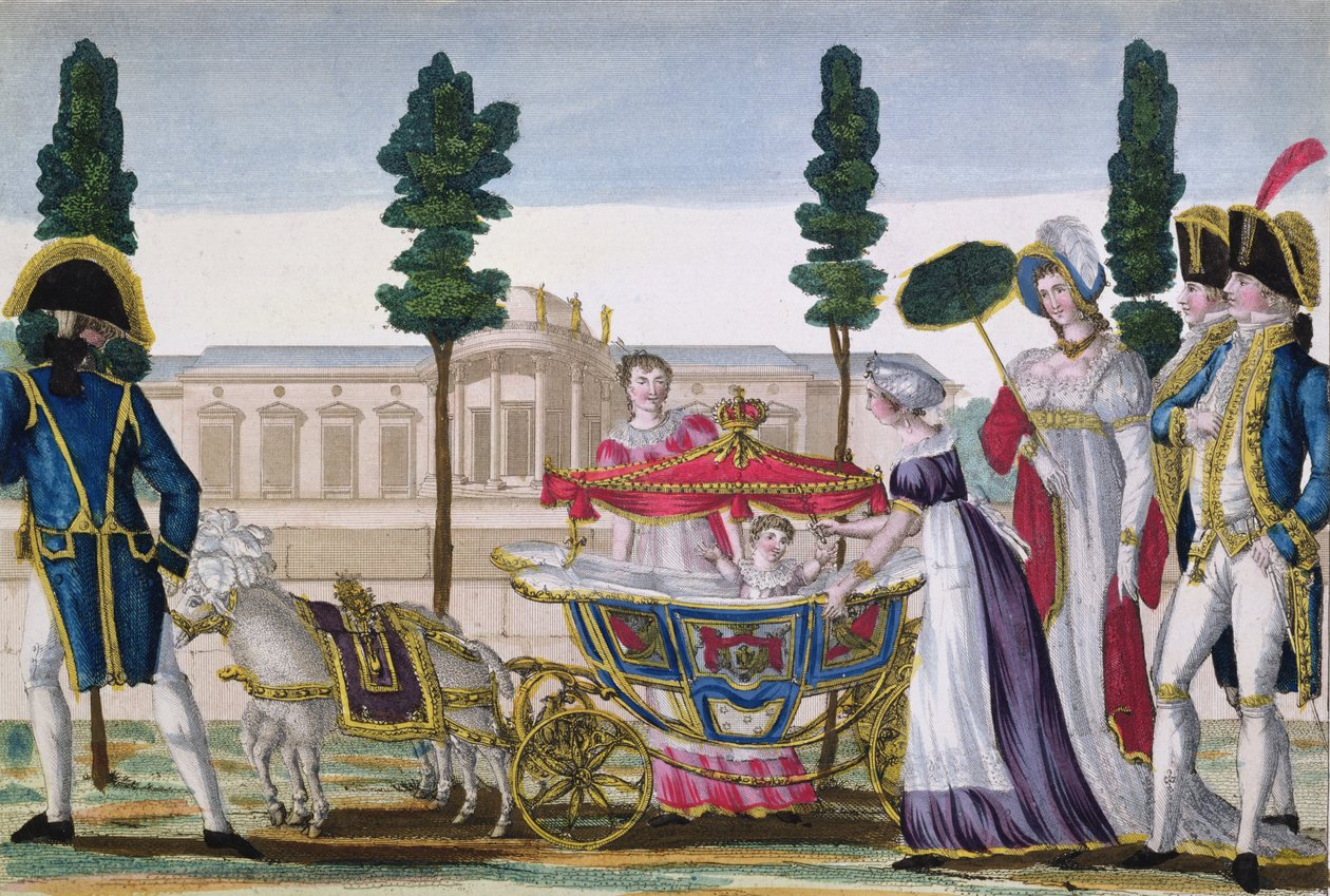 Vandring med kungen av Rom (1811-32) på Tuileriernas terrass, ca 1812 av Dubois