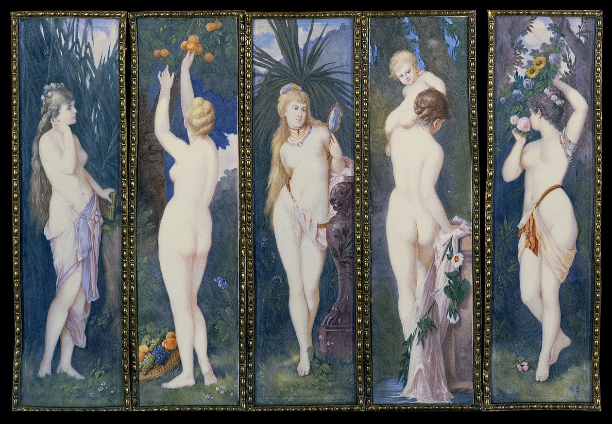 De fem sinnena (gouache på elfenben) av Dubois Dubois