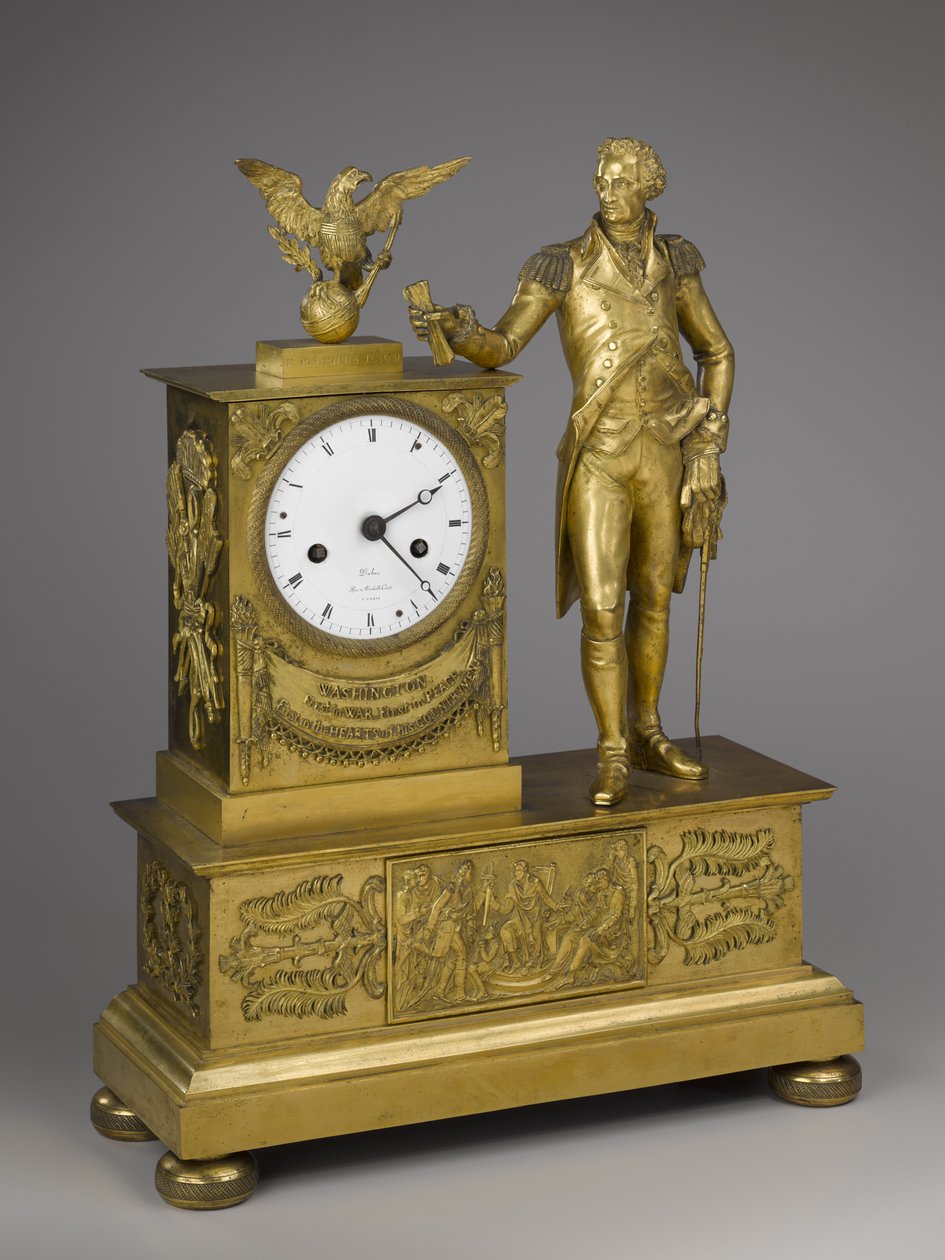 Mantelklocka, tidigt 1800-tal (ormolu med urverk i förgylld brons) av Dubuc Dubuc