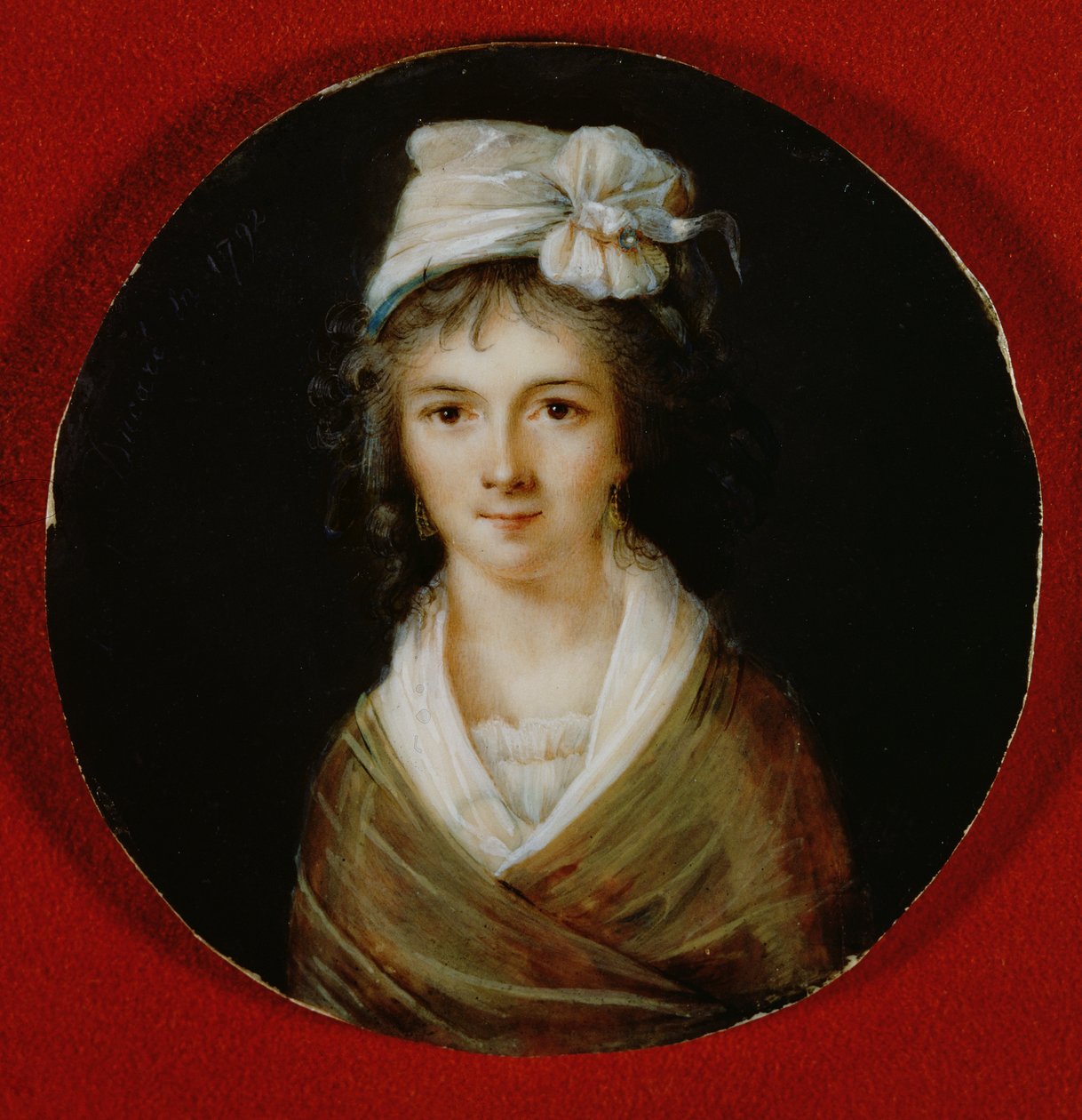 Porträttminiat, tros vara av Claire Lacombe, 1792 av Ducare