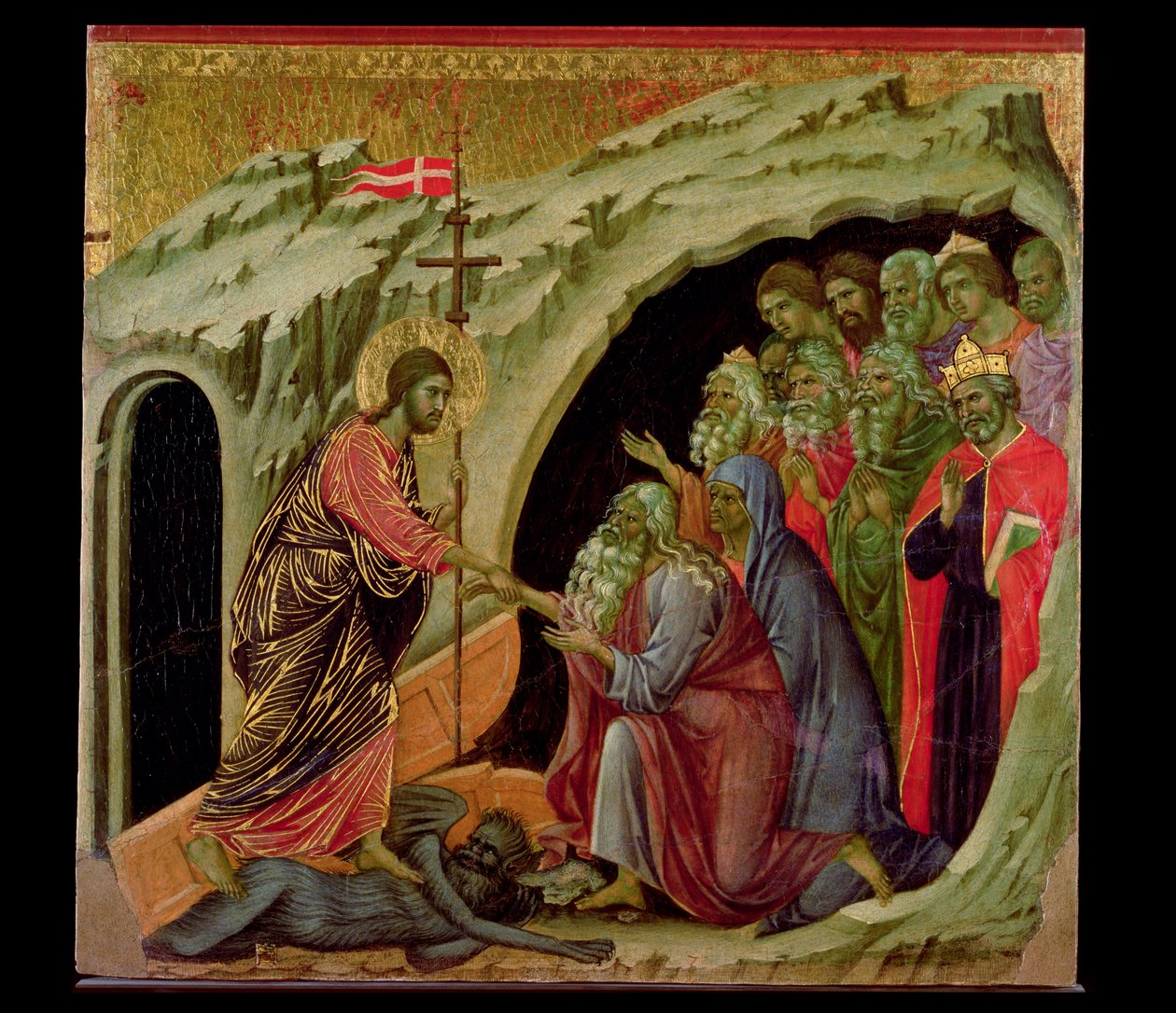 Maesta: Nedstigning till Limbo, 1308-11 av Duccio di Buoninsegna