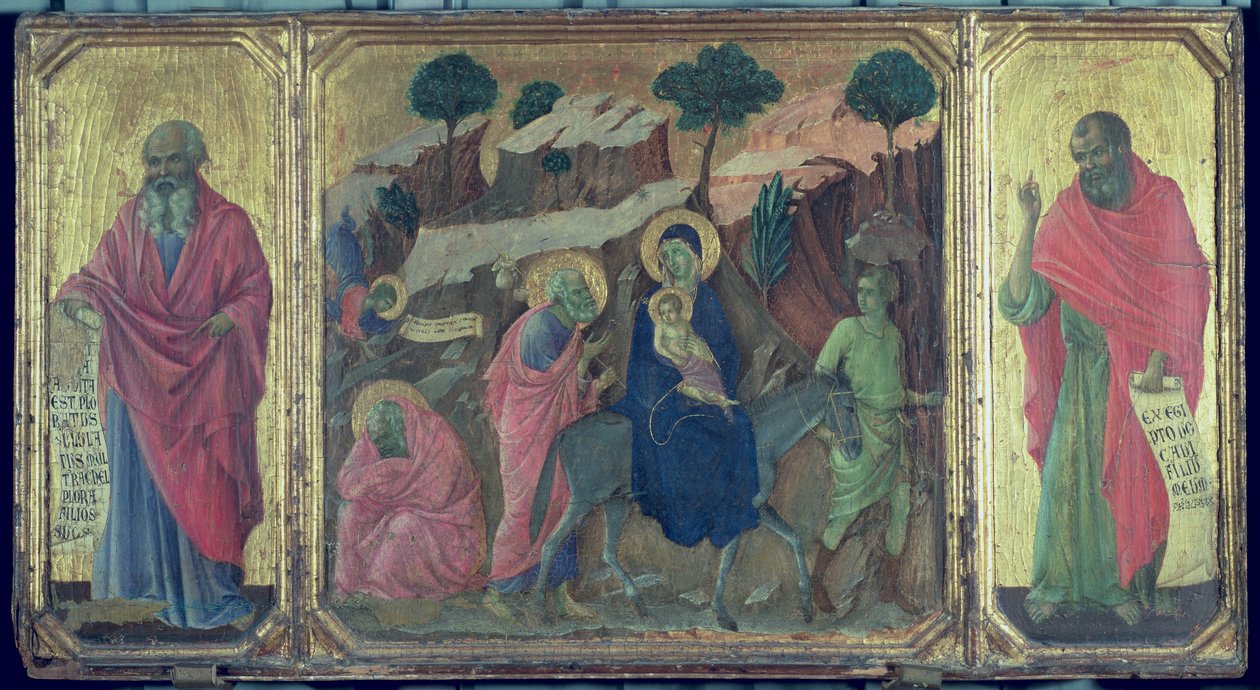Maesta: Flyg till Egypten, 1308-11 av Duccio di Buoninsegna