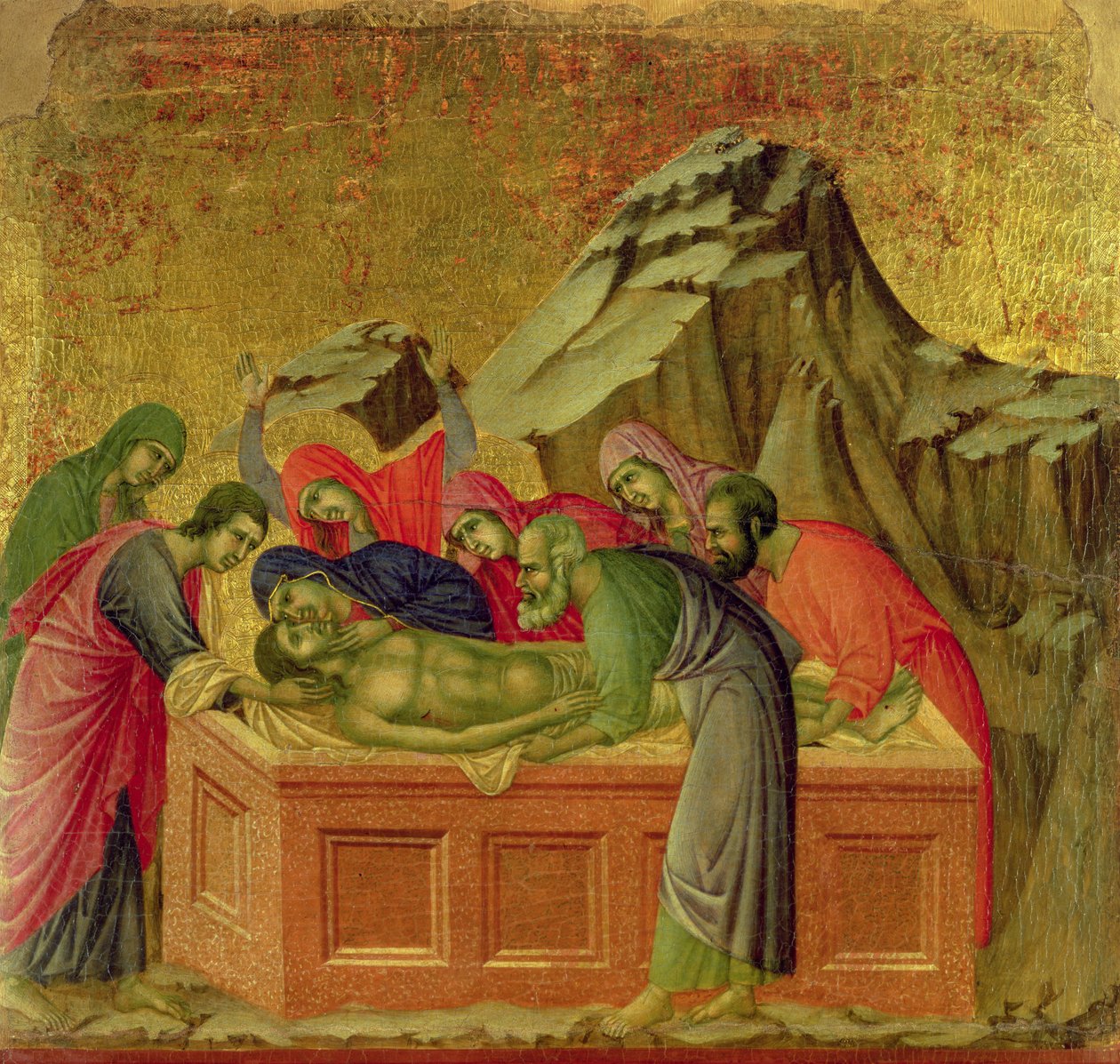 Maesta: Kristi begravning, 1308-11 av Duccio di Buoninsegna