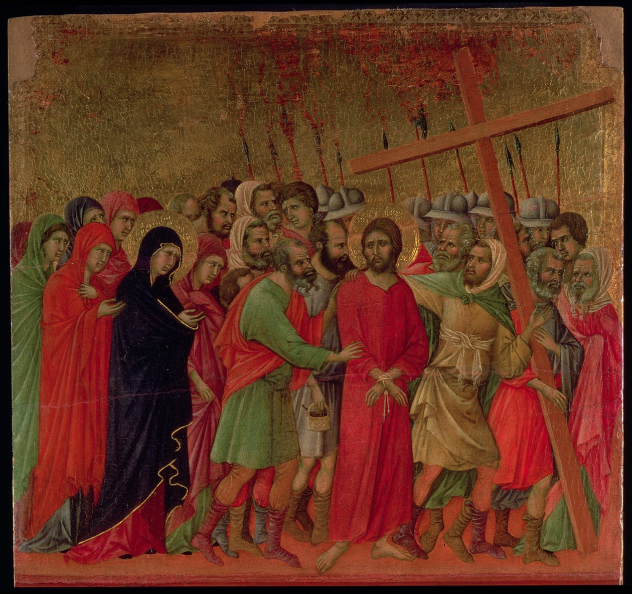 Maesta: Vägen till Golgata, 1308-11 av Duccio di Buoninsegna