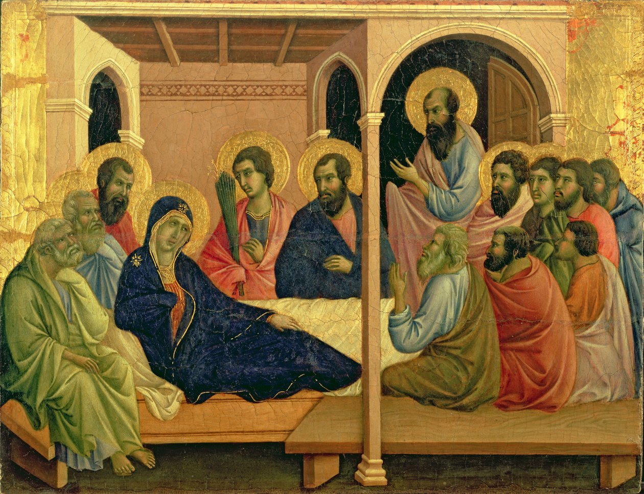 Maesta: Jungfrun tar avsked av lärjungarna, 1308-11 av Duccio di Buoninsegna