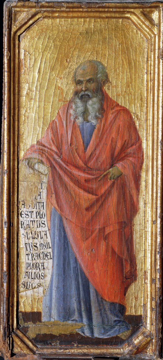 Profeten Jeremia - tempera och guld på panel av Duccio di Buoninsegna