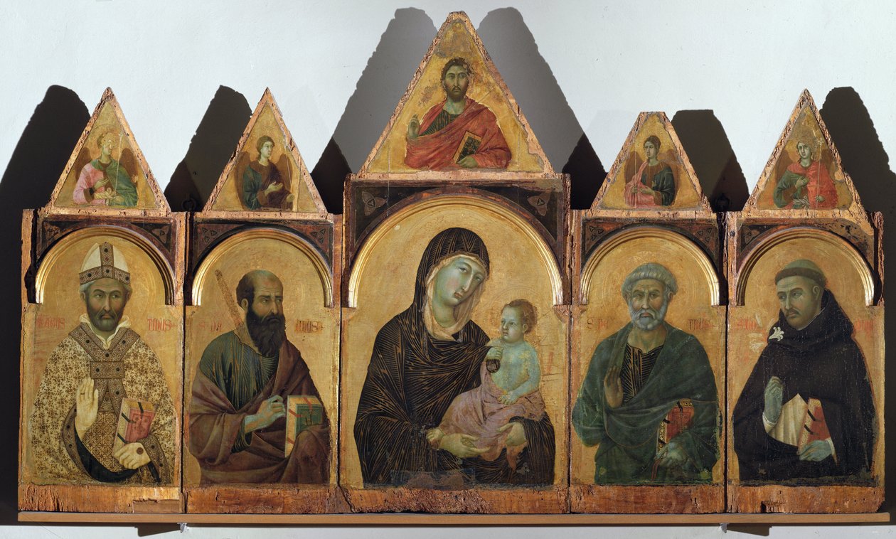 Polyptych n 28 (Polyptic of Siena) - olja på panel av Duccio di Buoninsegna
