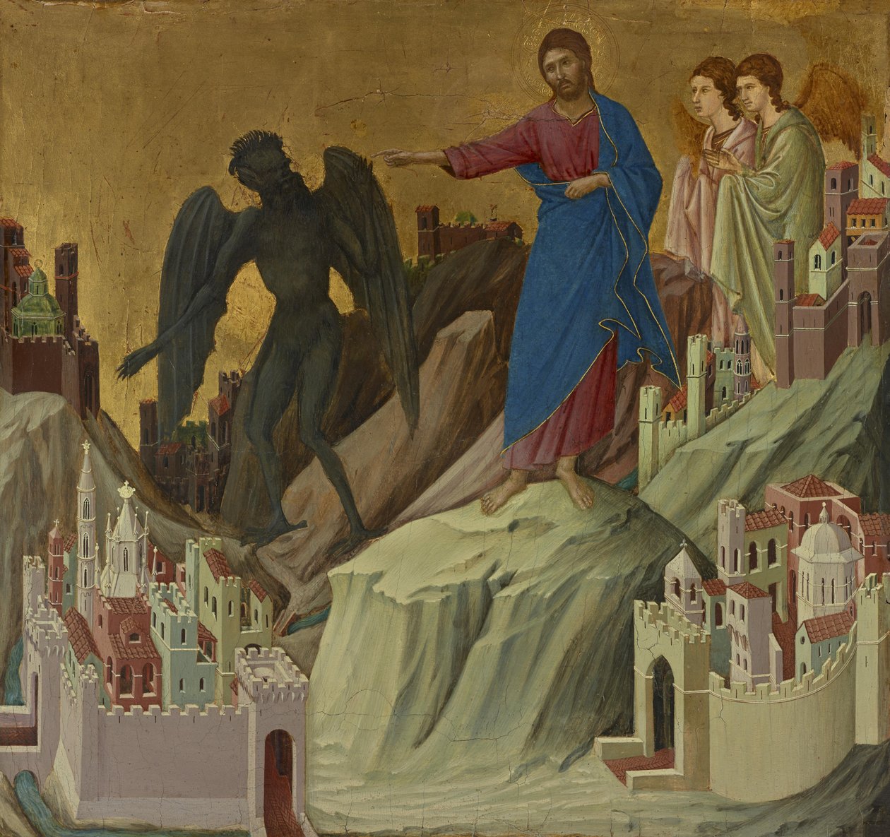 Frestelsen på berget av Duccio di Buoninsegna