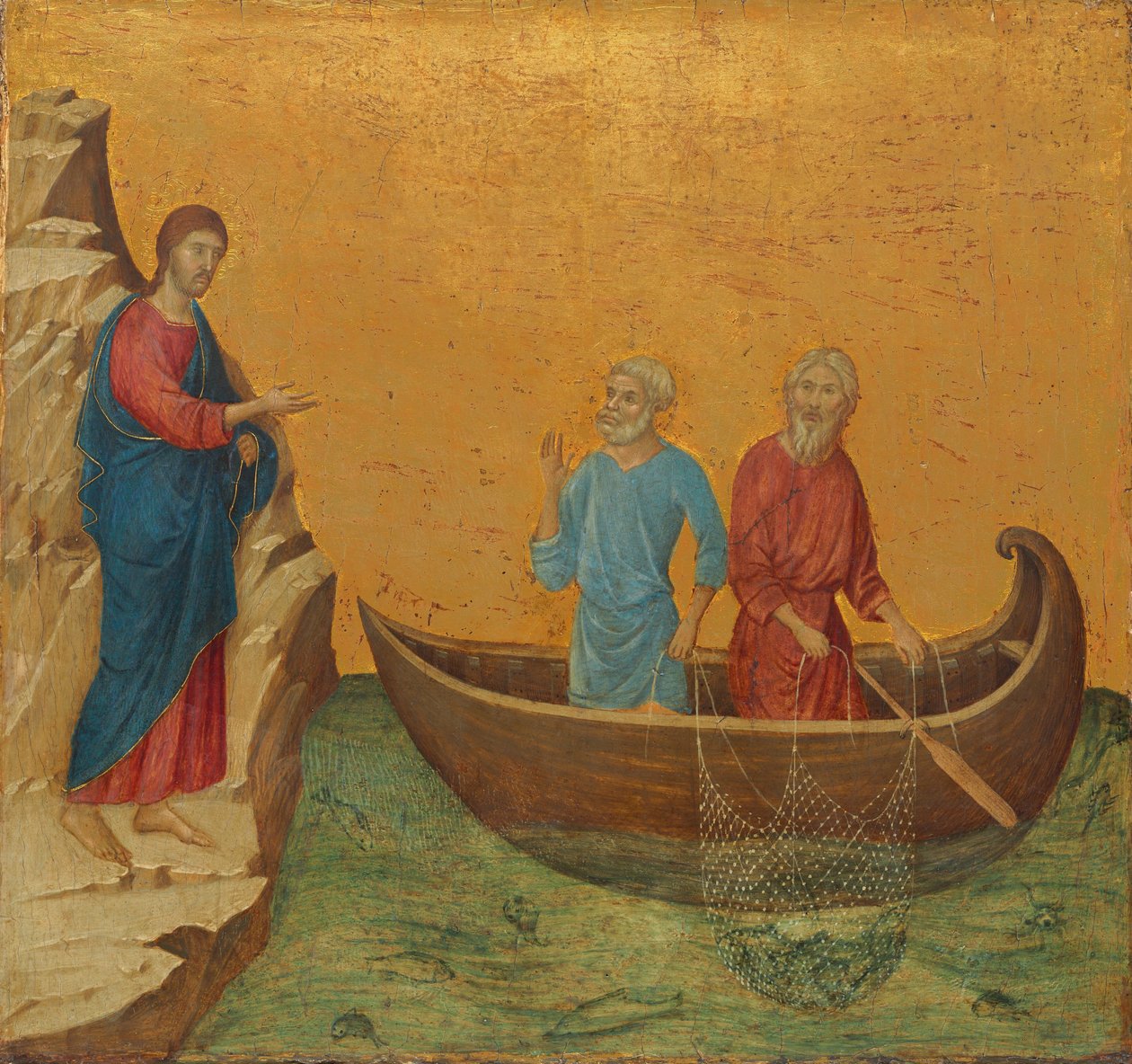 Apostlarnas kallelse Petrus och Andreas, 1308-1311. av Duccio di Buoninsegna