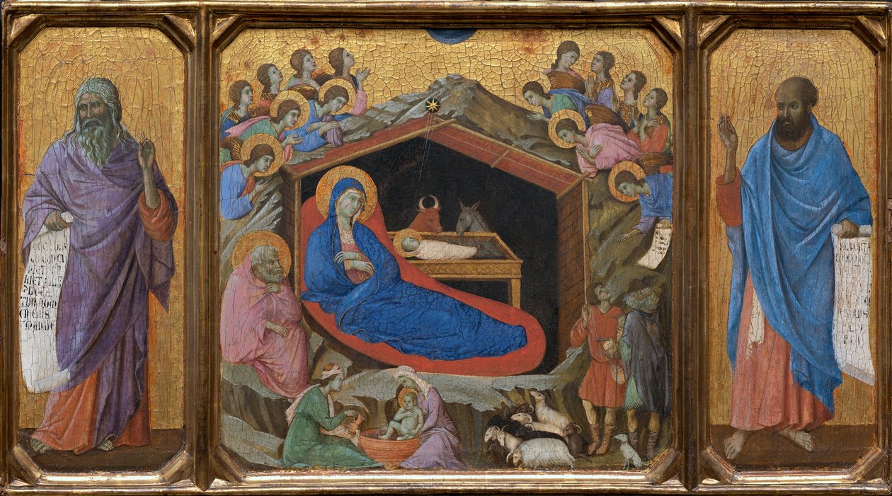 Födelsekyrkan med profeterna Jesaja och Hesekiel av Duccio di Buoninsegna