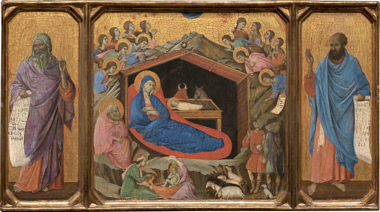 Födelsekyrkan med profeterna Jesaja och Hesekiel av Duccio di Buoninsegna
