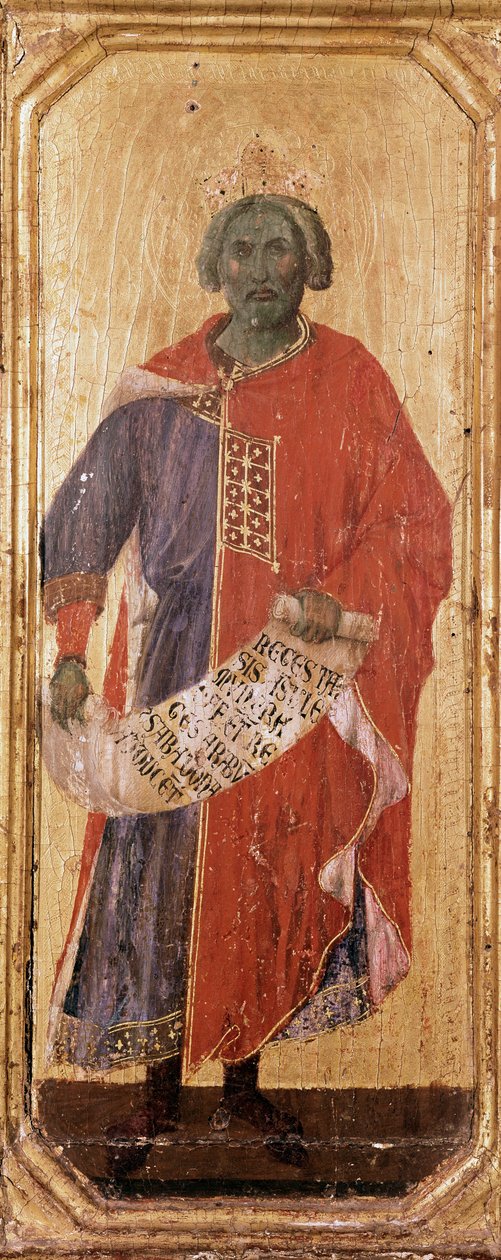 Profeten Salomon Detrempe på trä av Duccio di Buoninsegna (1255-1318 / 9) 1308-1311 Mått 42,5x16 cm Siena, Museo del Opera Metropolitana av Duccio di Buoninsegna