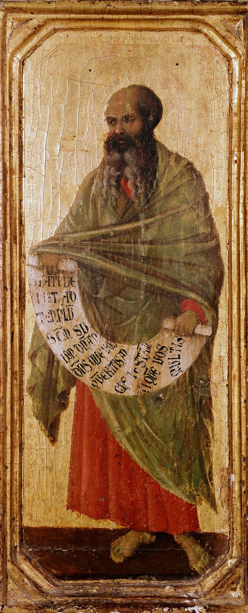Profeten Malachie Detrempe på trä av Duccio di Buoninsegna (1255-1318 / 9) 1308-1311 Mått 42,5x16 cm Siena, Museo del Opera Metropolitana av Duccio di Buoninsegna