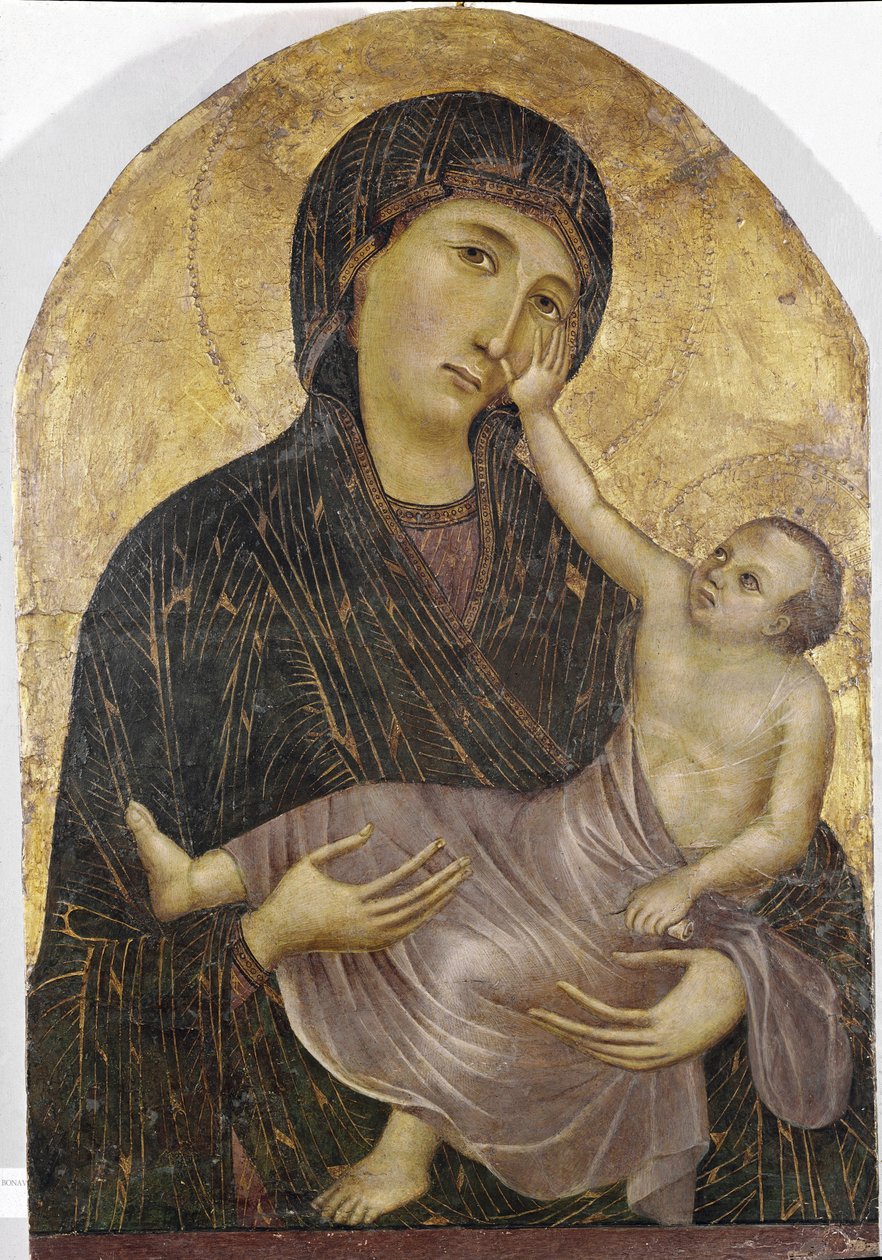 Jungfru och barn (tempera och guld på panelen av Duccio di Buoninsegna