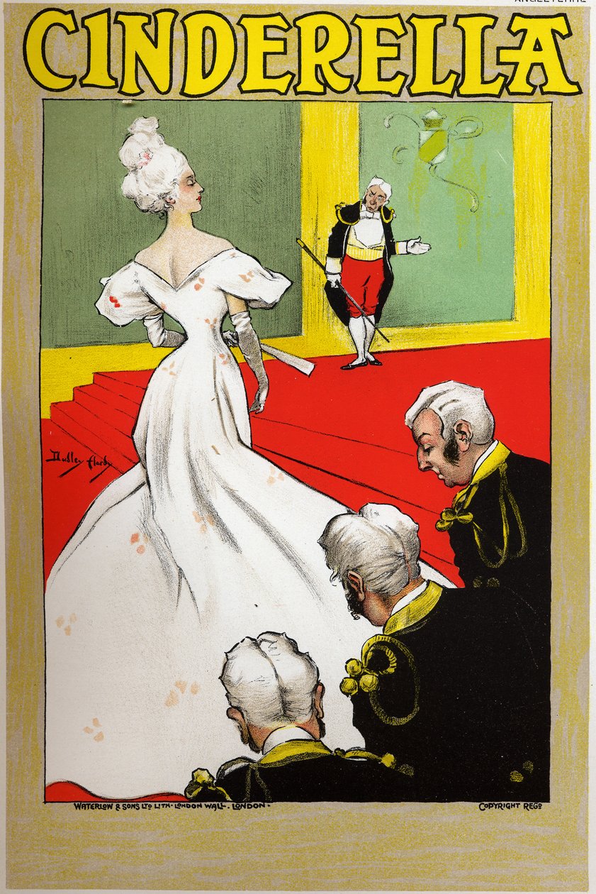 Litteratur. Sagor. Askungen. Affisch av Dudley Hardy för en show i London, England, ca 1890 (affisch) av Dudley Hardy