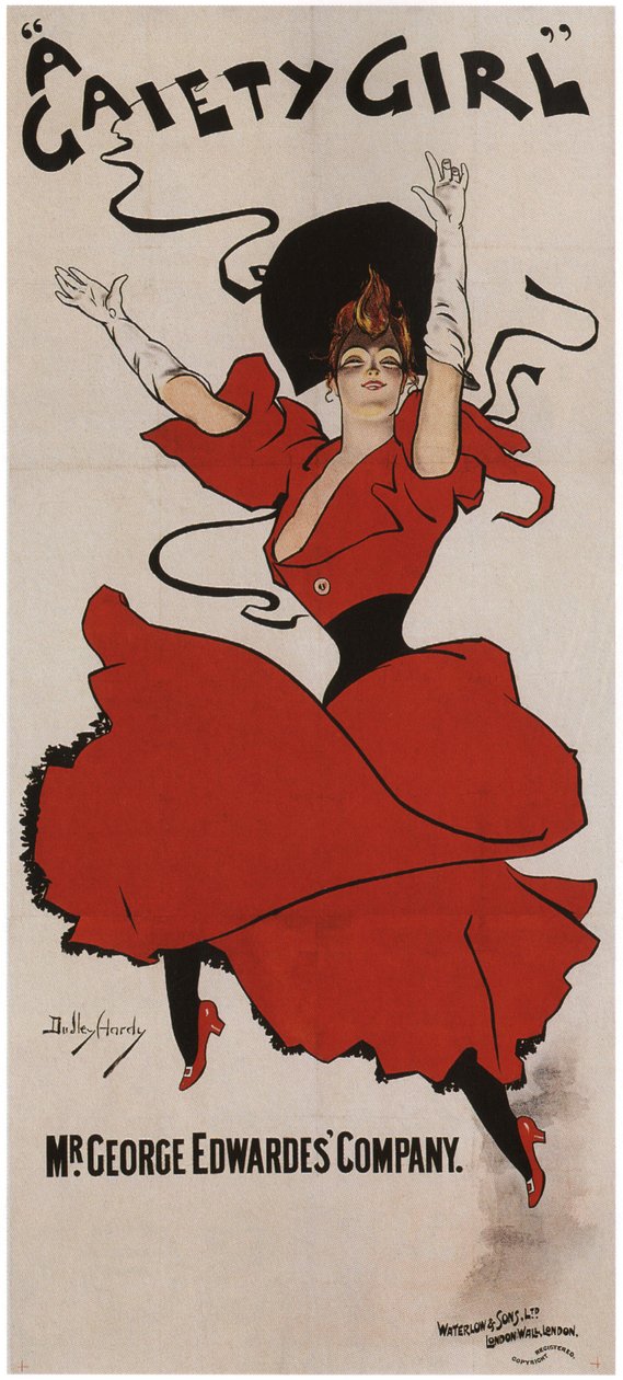 Affisch för den musikaliska komedin A Gaiety Girl av Sidney Jones, 1894 av Dudley Hardy