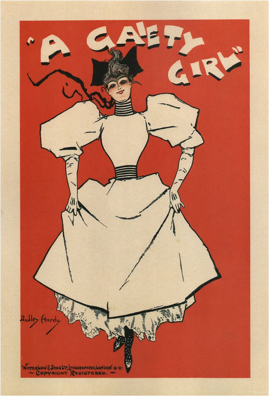 Affisch för musikkomedin A Gaiety Girl av Sidney Jones, 1895 av Dudley Hardy