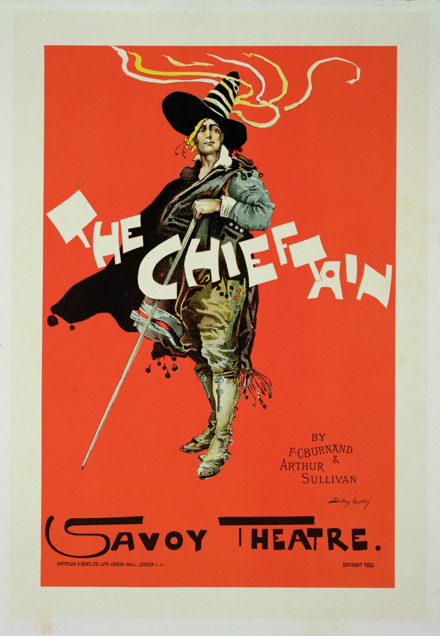 Reproduktion av en affisch med reklam för "The Chieftain", Savoy Theatre, 1895. av Dudley Hardy