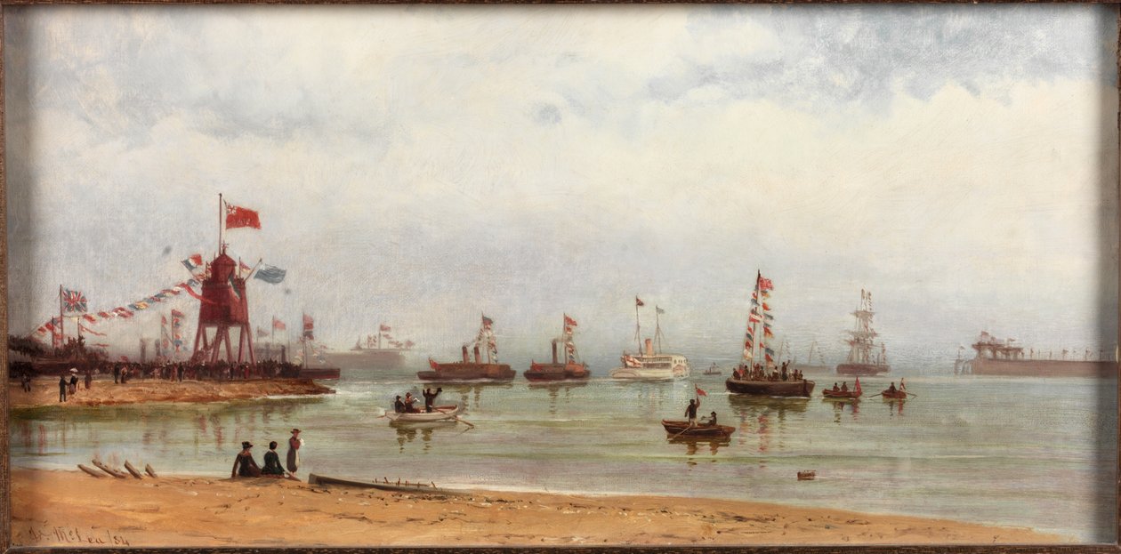Öppnandet av Albert Edward Dock och Port of Tyne, 1884 av Duncan F. McLea