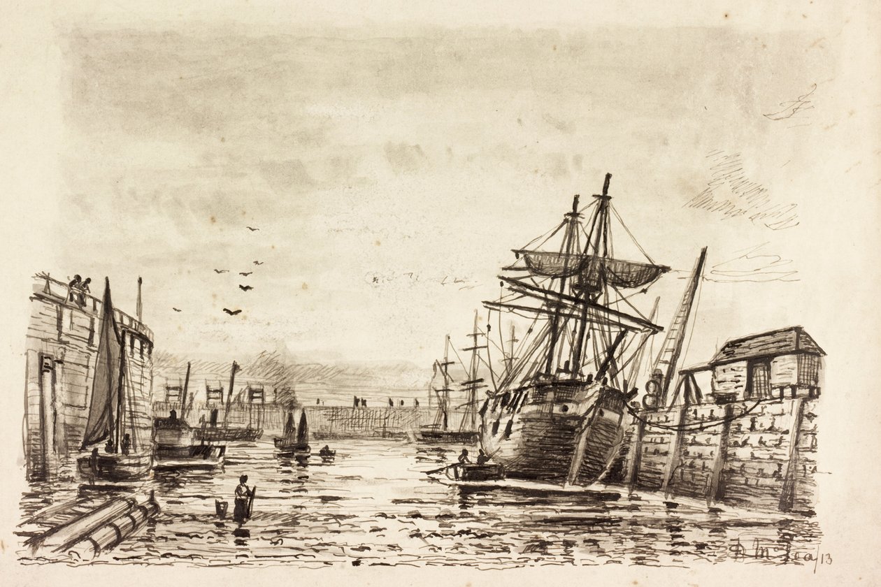 Tyne Dock Gut (bläck på papper) av Duncan F. McLea