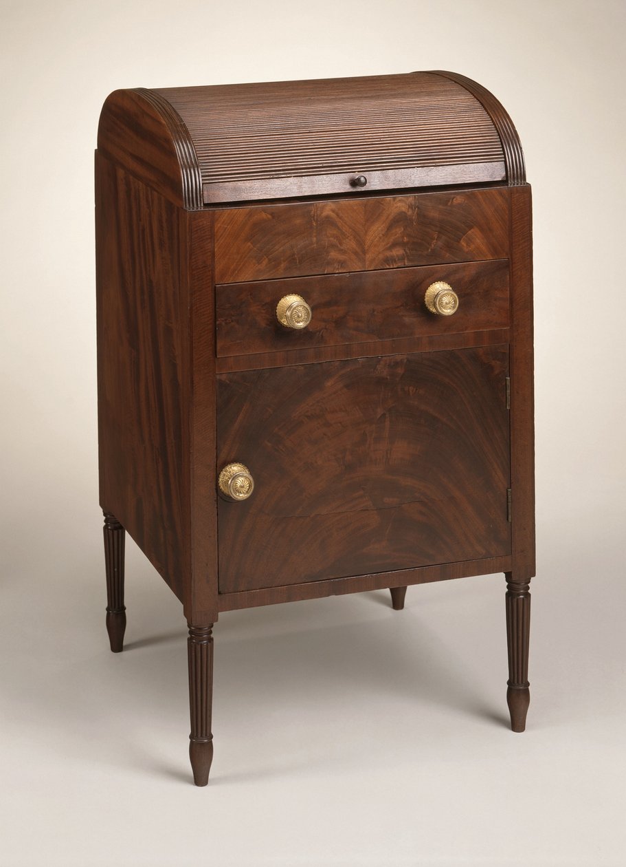 Tambour Sminkbord, 1795-1810 (mahogny och tulpanpoppel) av Duncan Phyfe