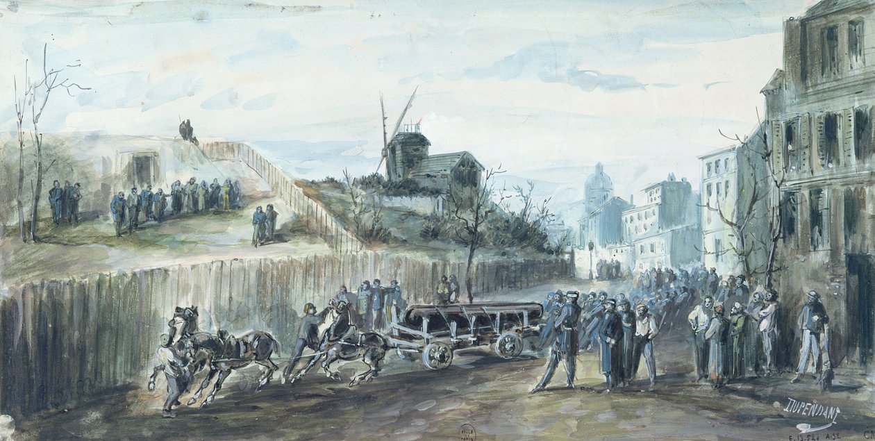 Händelse under Pariskommunen 1870 (tvätt på papper) av Dupendant