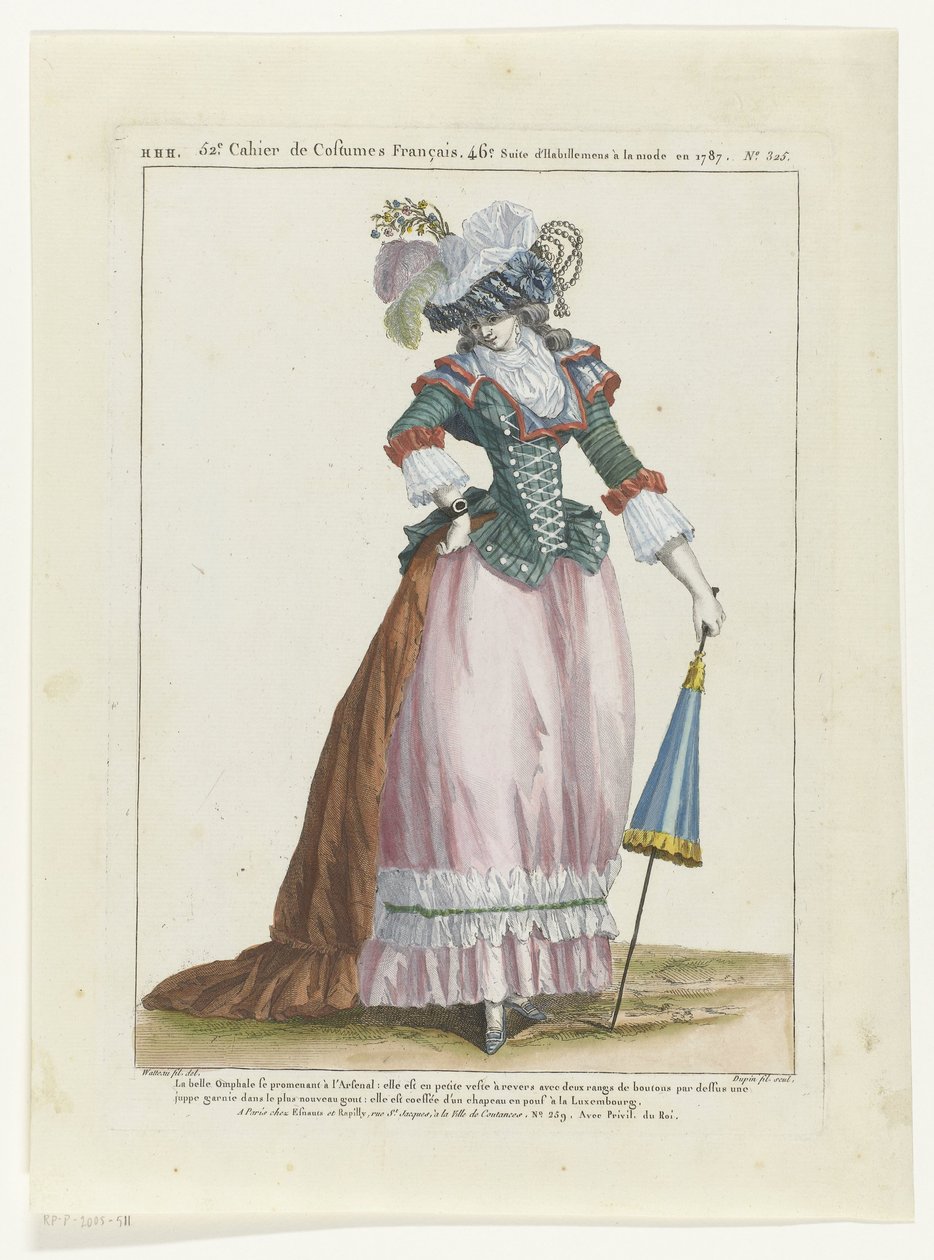 Lägesgalleri Galleri för franska mode och kostymer, 1787. HHH.325: La Belle Omphale av Dupin