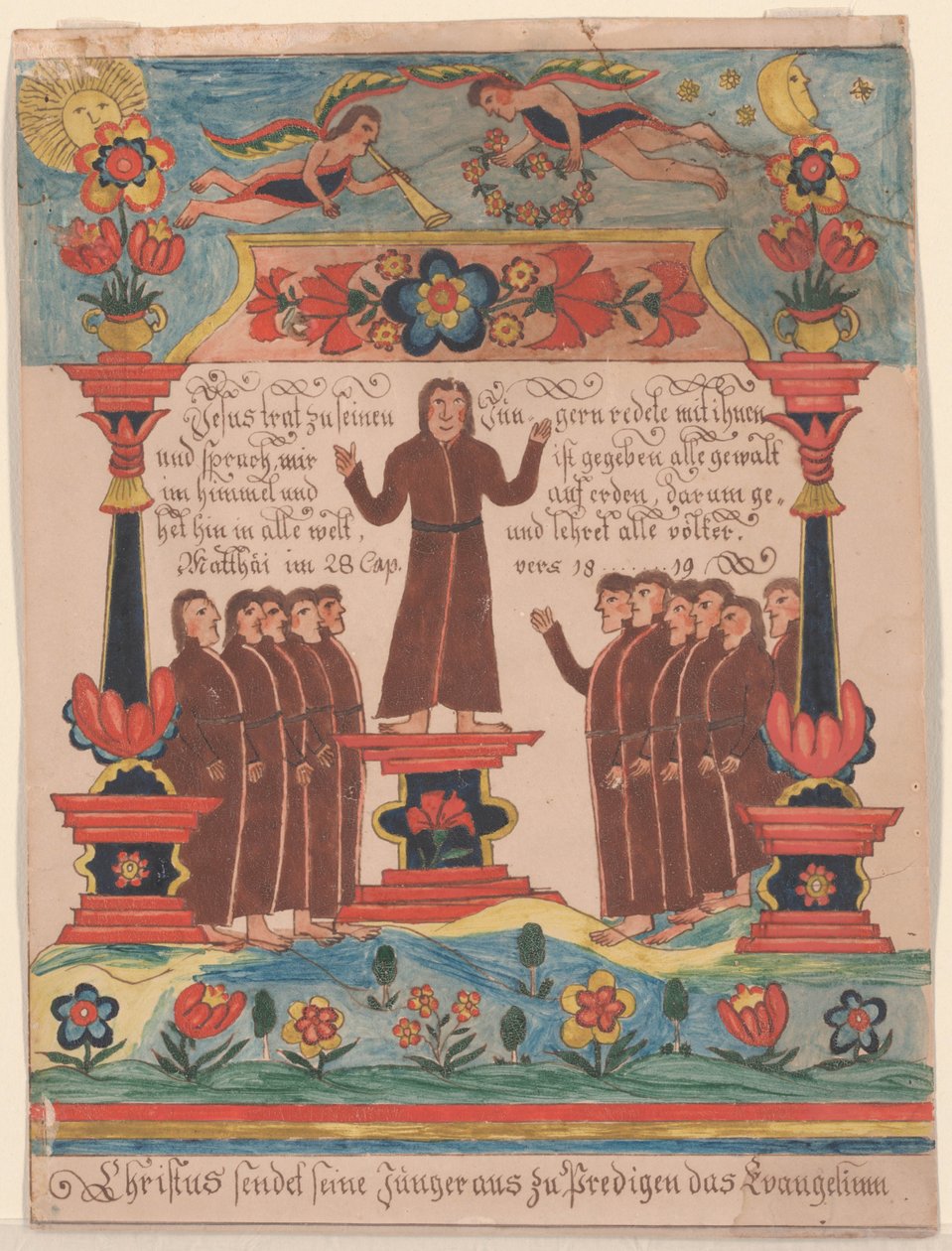 Jesus gick till sina lärjungar, ca 1810-20 (penna & bläck och wc på papper) av Durs Sr. and Rudy, Durs Jr. Rudy