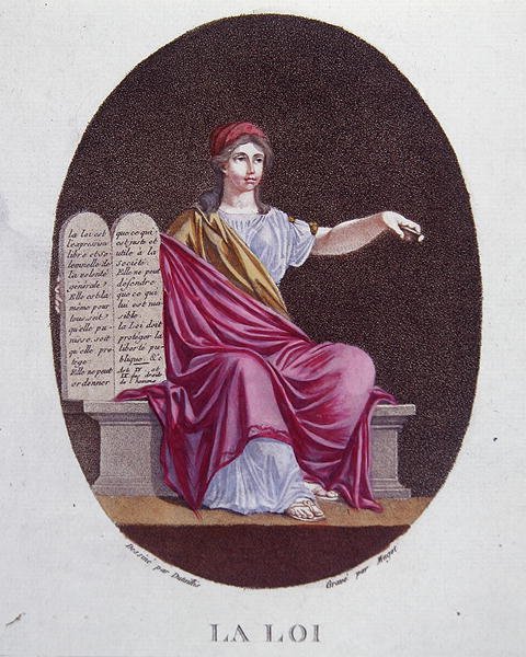 Allegory of Law, c.1792 (färgstick) av Dutaillis (after)
