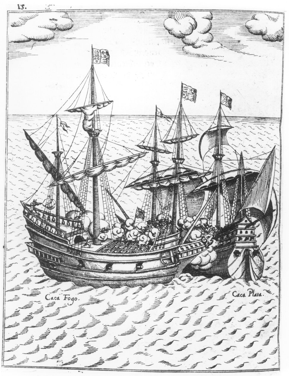 Et spansk skatteskib plyndret af Francis Drake (ca. 1540-96) i Stillehavs-sverige av Dutch School