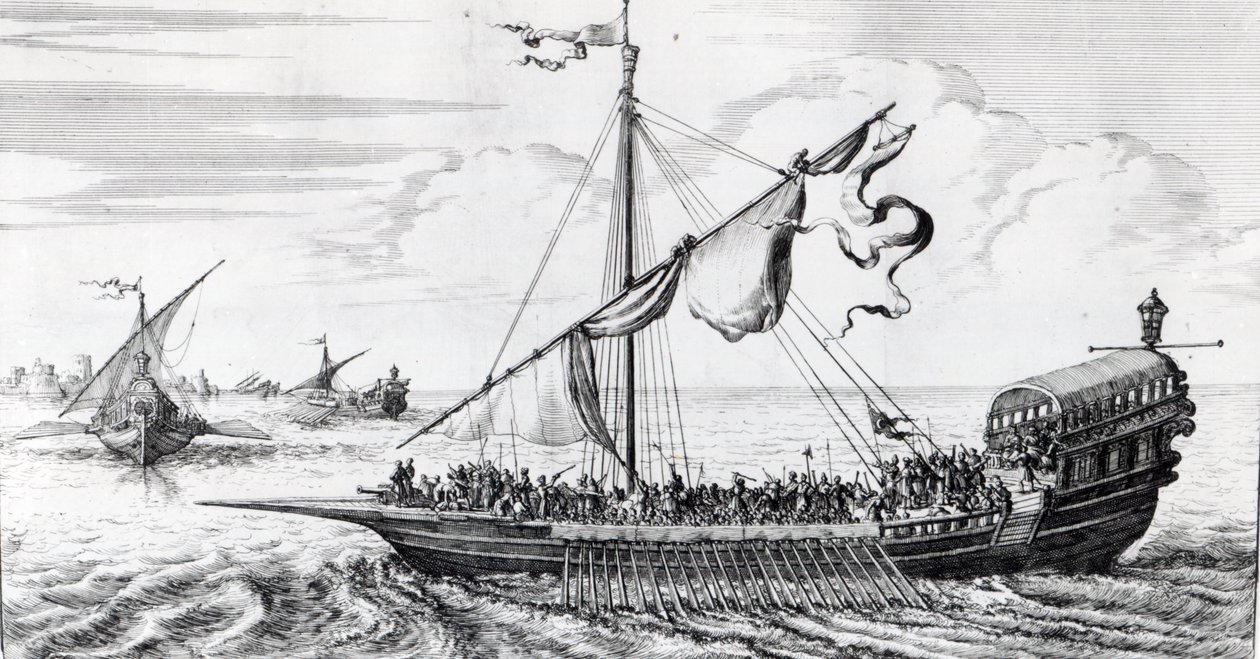 Barbary Galärer av Dutch School