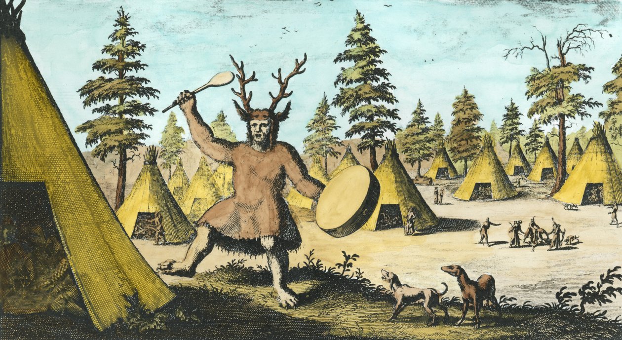 Amerikansk shaman (senare färgning) av Dutch School