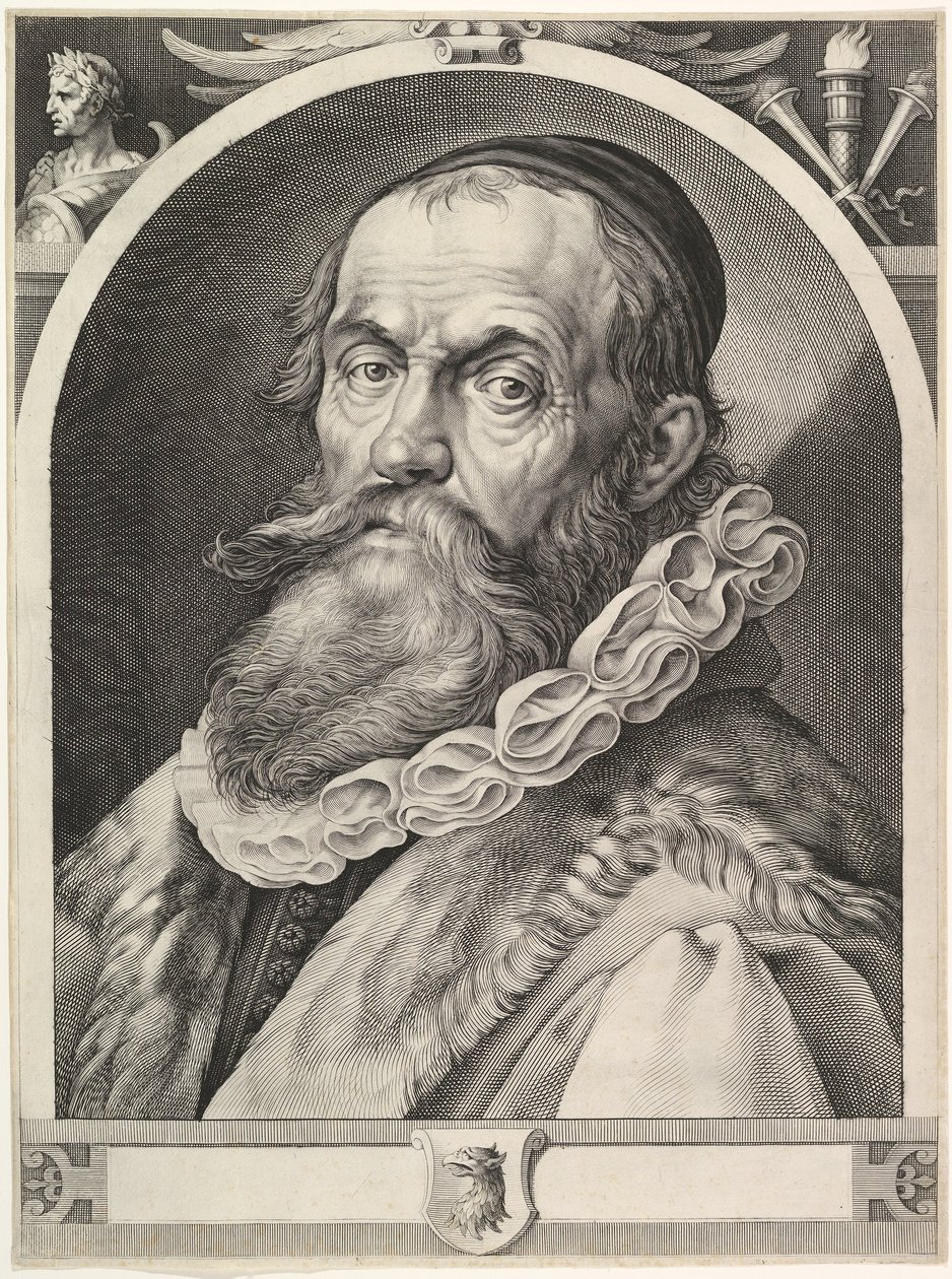 Porträtt av Hendrick Goltzius, pub. 1617 av Dutch School