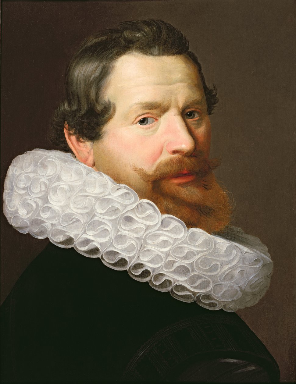 Porträtt av en man som bär en ruff av Dutch School