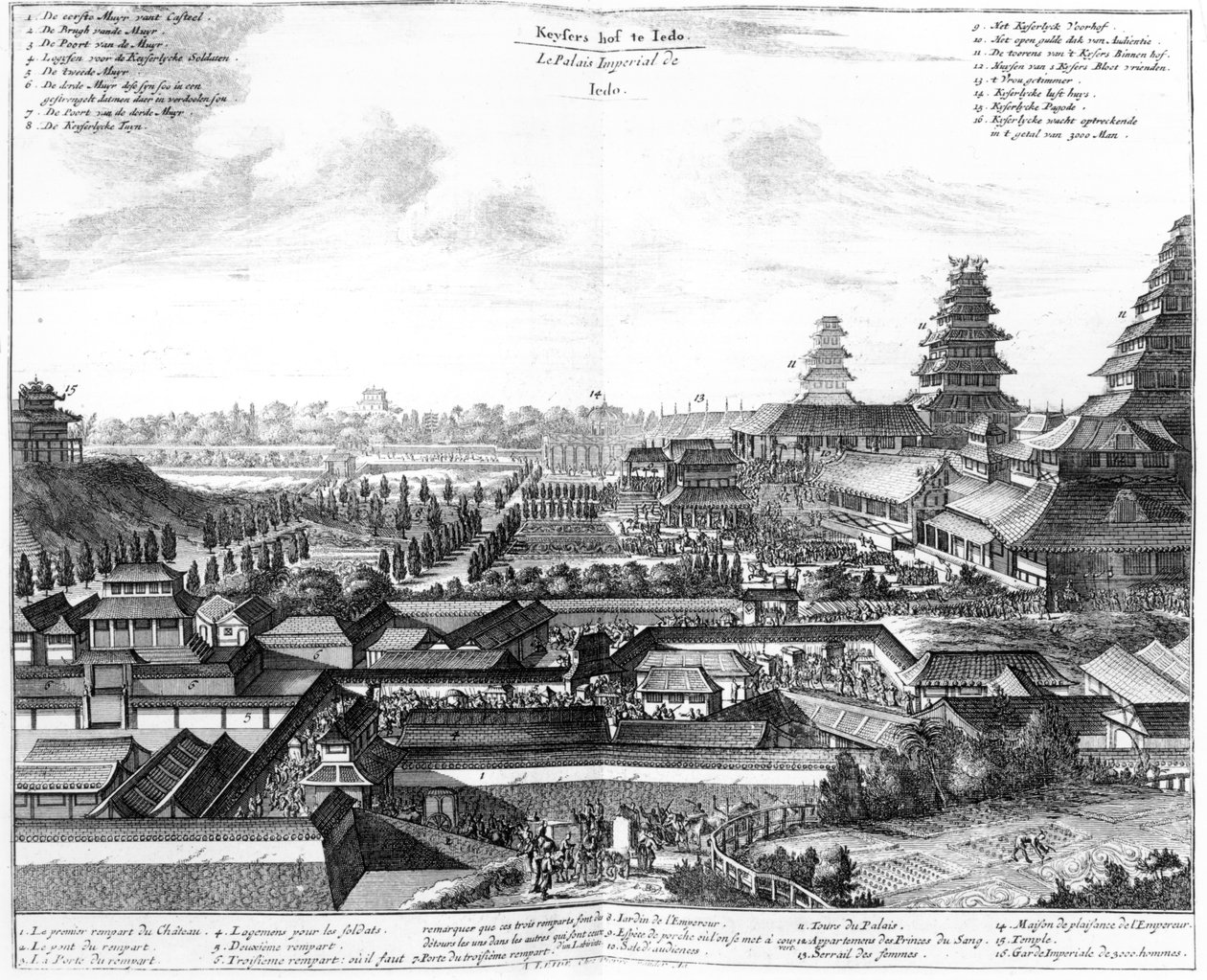 Kejserpaladset Edo, 1725 sverige av Dutch School