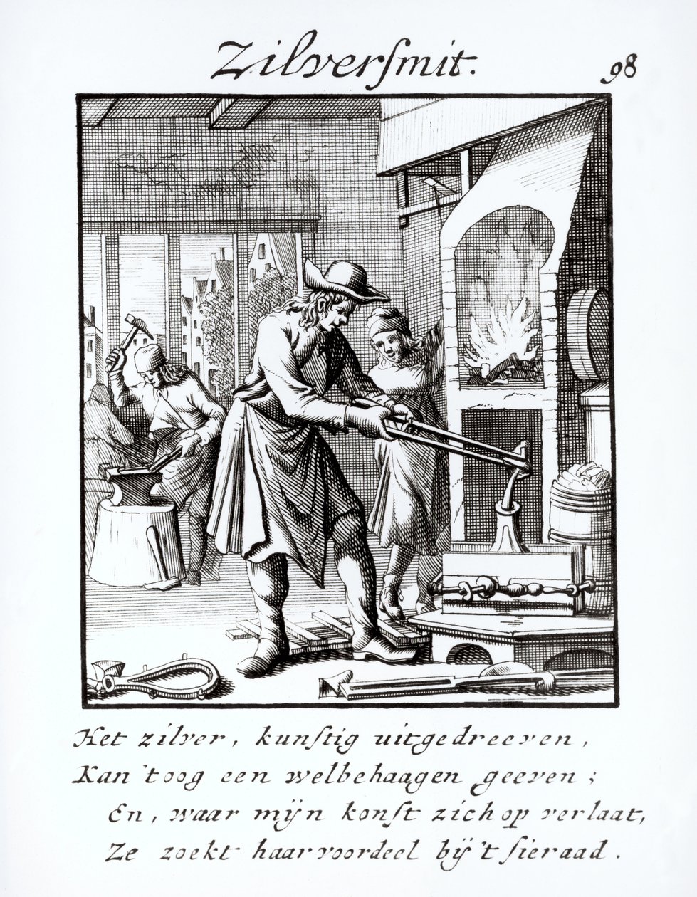 Silversmeden, 1718 av Dutch School
