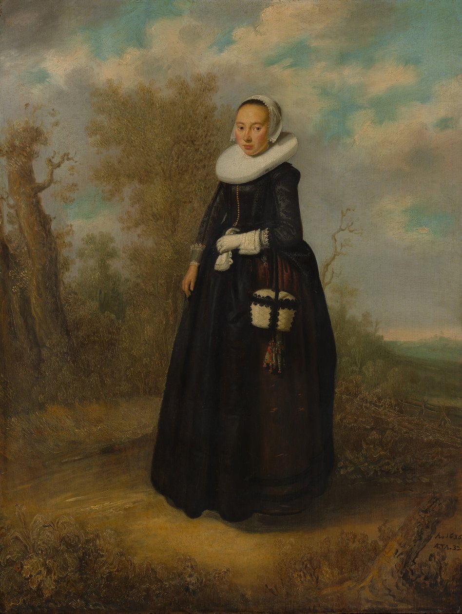 En ung kvinna i ett landskap. av Dutch Painter